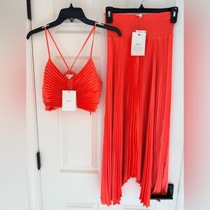 A.L.C. Women's Vibrant Coral Skirt Set